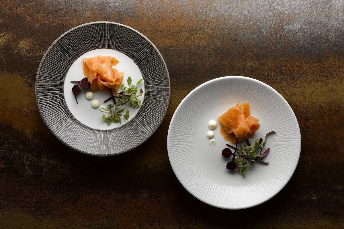 BAMBOO DEEP PLATES WHITE DUSK BLACK SALMON BREAKFAST BRUNCH STARTER FISH EXT 2